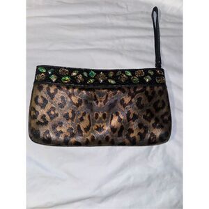 Y2K Christian Audigier animal print clutch